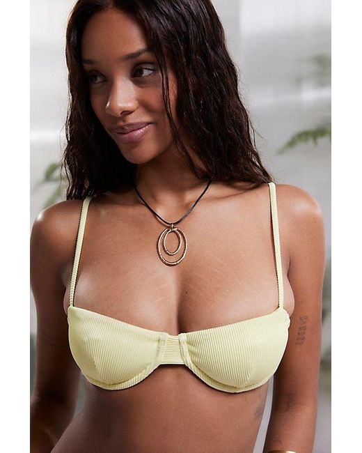 Out From Under Yellow Marilyn Ribbed Underwire Bikini Top