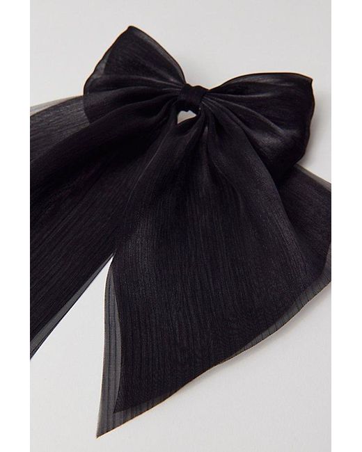 Urban Outfitters Black Satin Hair Bow Barrette