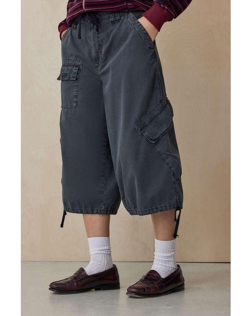 BDG Blue Detroit Washed Black Cropped Cargo Pants