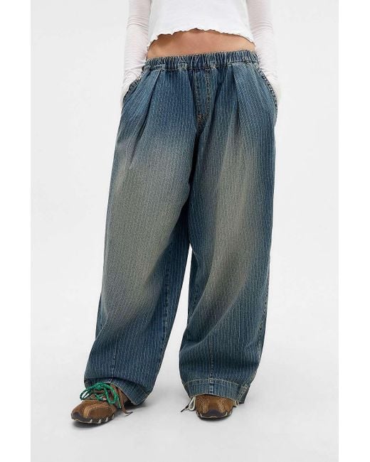 BDG Blue Bobbi Rinse Baggy Cocoon Trousers