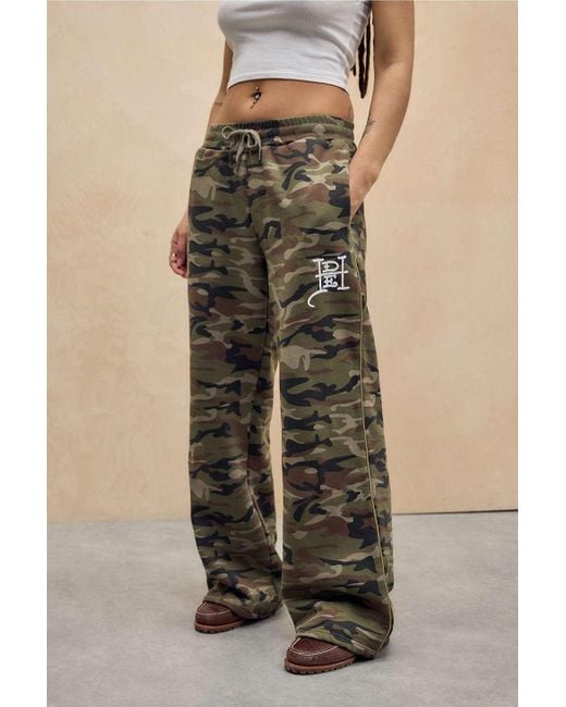 Ed Hardy Multicolor Uo Exclusive Camo Wide Leg Joggers S At Urban Outfitters
