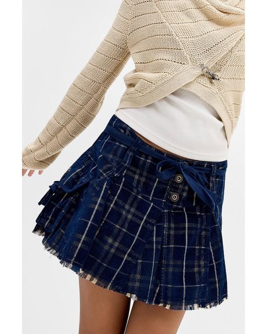 BDG Blue Klara Flippy Skirt