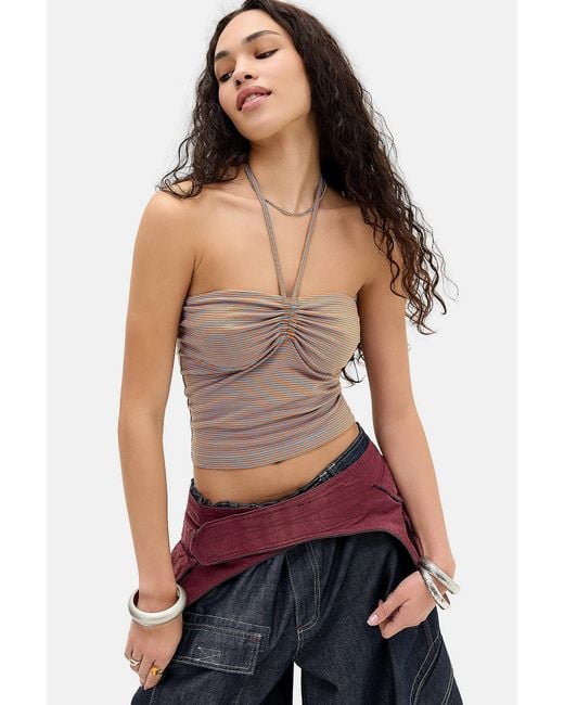 BDG Red Danni Bandeau Top Xs At Urban Outfitters
