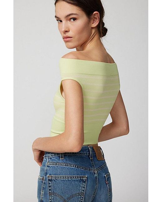 Out From Under Green Paige Seamless Off-The-Shoulder Top