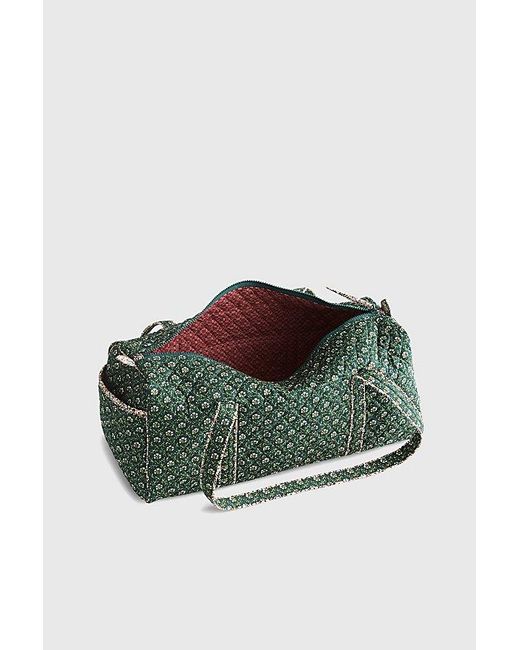 Vera Bradley Green Quilted Cotton Small Duffel Bag