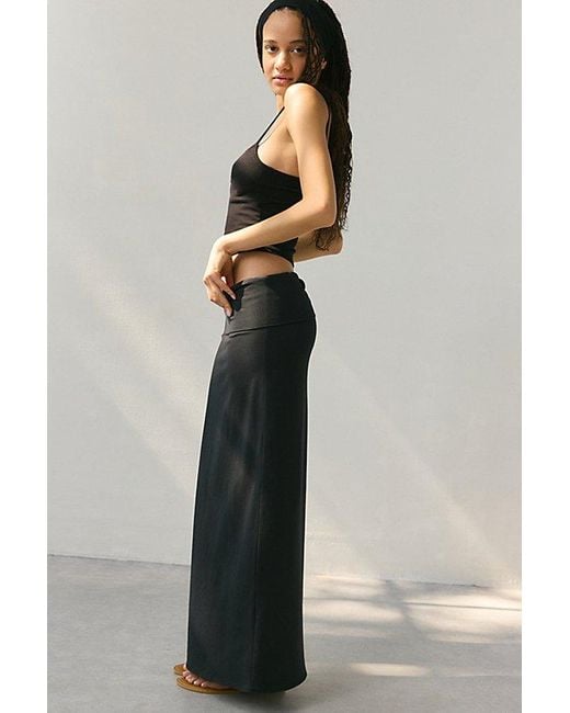 Out From Under Black Bec Foldover Maxi Skirt