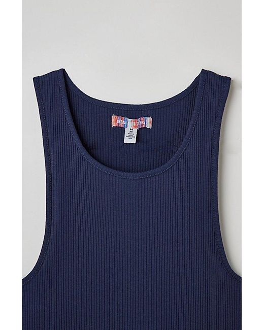 Urban Outfitters Blue Uo Classic Ribbed Tank Top for men