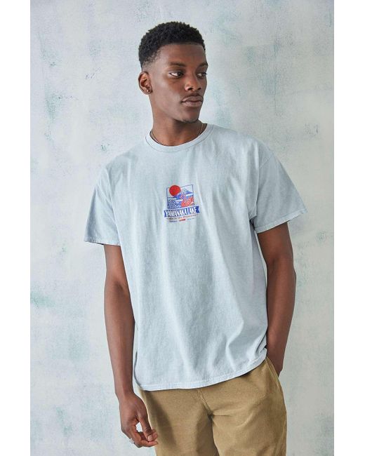 Urban Outfitters Blue Uo Grey Yamanaka Lake T-shirt Top for men