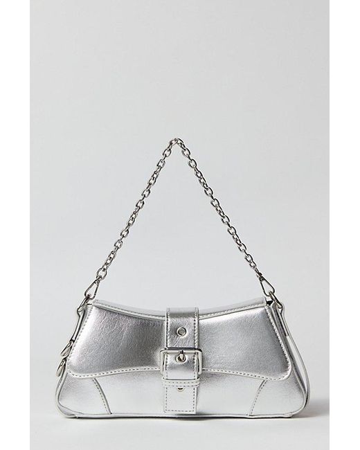 Silence + Noise White Structured Baguette Bag