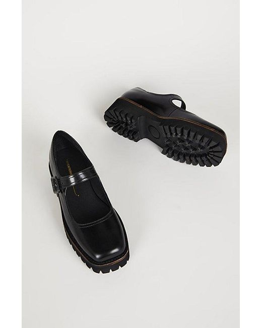 INTENTIONALLY ______ Black Veronica Leather Platform Mary Jane Shoe