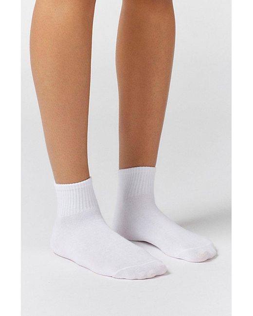 Urban Outfitters White Classic Quarter Crew Sock 2-Pack