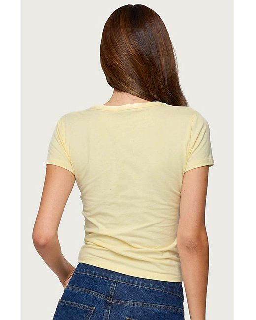Edikted Yellow Local Market Graphic T-Shirt Top