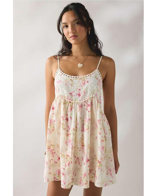 Kimchi Blue Pink Faded Florals Mini Dress