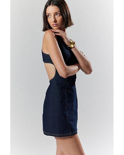 Sleeveless Denim Maxi Dress Denim Cut Out Dress Denim Cut Out Mini Dress-Medium Wash Inside Sleeveless Denim Maxi Dress Denim Cut Out Dress Denim Cut Out Mini Dress-Medium Wash Inside
