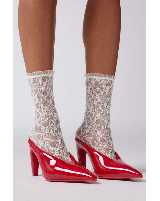 Jeffrey Campbell Red Buzzing Heeled Mule