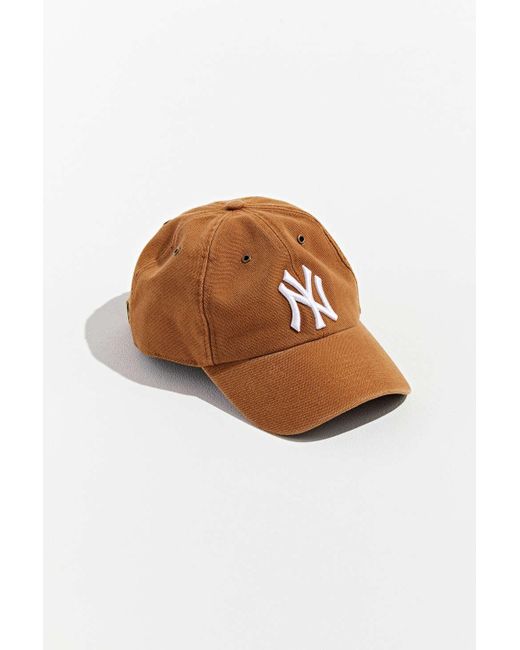 47 Brand Natural X Carhartt New York Yankees Dad Baseball Hat for men