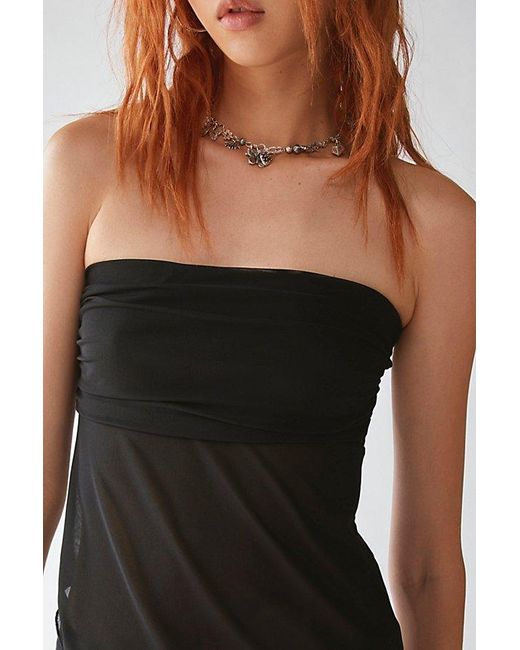 Urban Outfitters Black Uo Y2K Mesh Tube Top