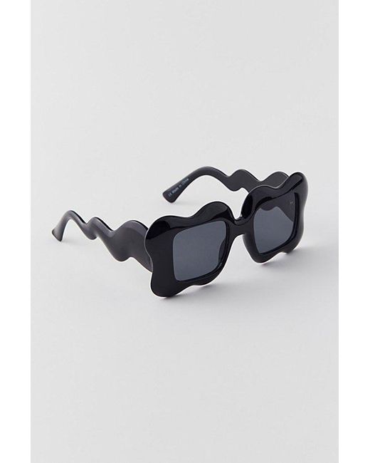 Urban Outfitters Black Wavy Square Sunglasses