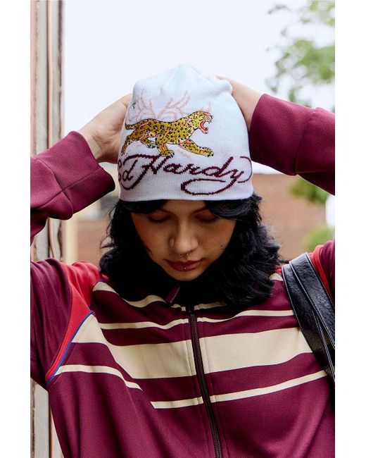 Ed Hardy Brown Leopard Hat with Red Logo Ed Hardy  main image 4