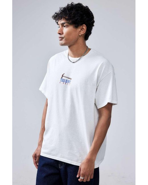 Urban Outfitters White Uo This Is Not A Drill T-shirt for men