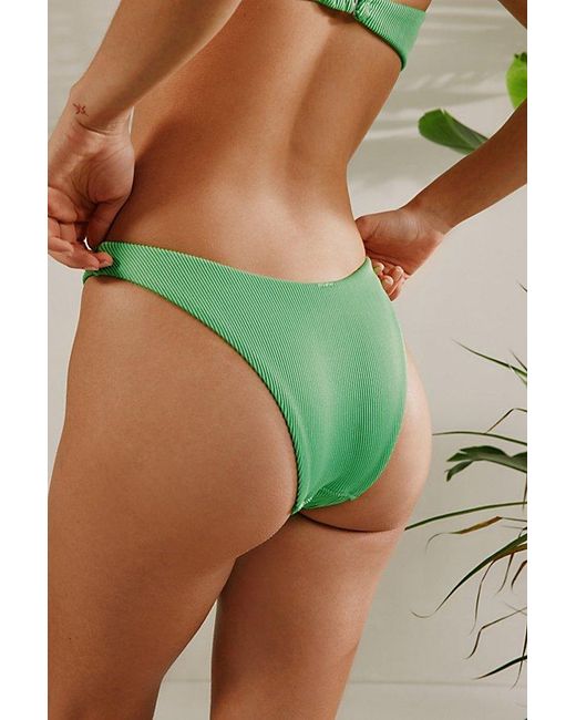 Out From Under Green Monroe Ribbed Bikini Bottom