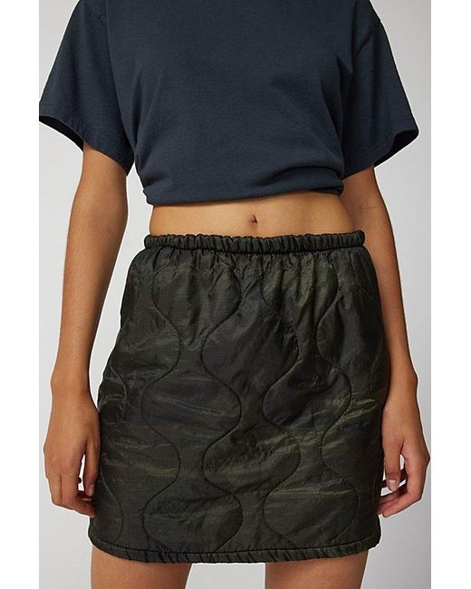 Urban Renewal Blue Remade Overdyed Liner Mini Skirt