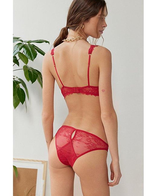 Out From Under Red Budapest Love High Sheer Lace Undie