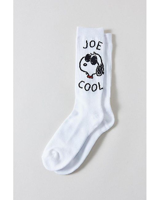 Urban Outfitters White Peanuts Snoopy Joe Cool Crew Sock for men
