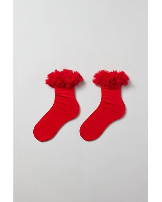 Happy Socks Red Marry Me Ruffle Half Crew Sock