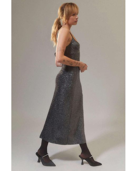 Urban Outfitters Uo Arna Sparkle Midi Dress in Natural | Lyst Canada