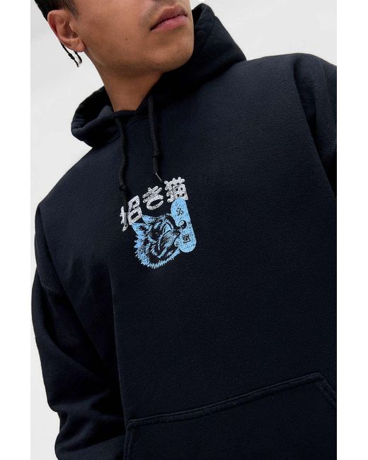 Urban Outfitters Blue Uo Black Wish Me Luck Hoodie for men