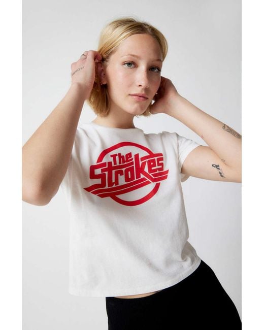 Urban Outfitters White The Strokes Baby Tee