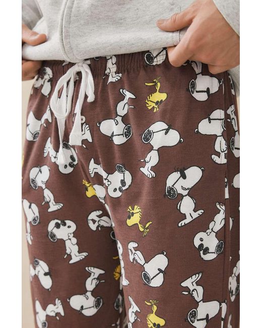 Urban Outfitters Green Uo Snoopy Roller Printed Lounge Pants for men