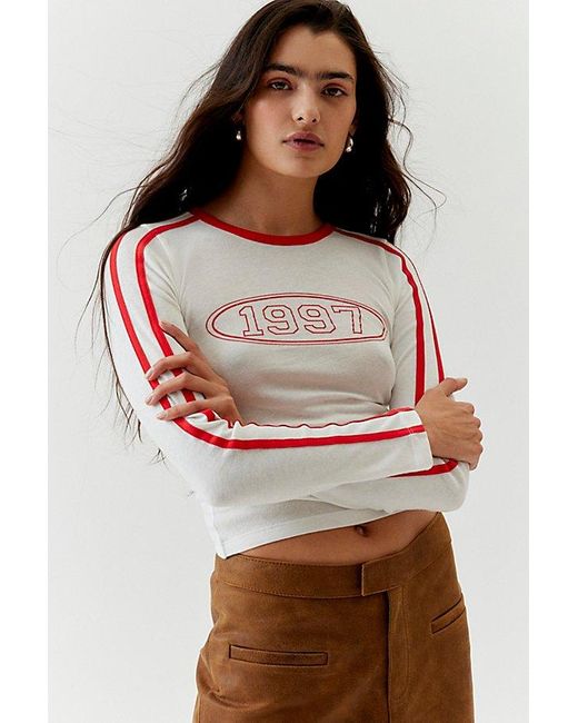 Urban Outfitters White Le Sport 1997 Long Sleeve Tee