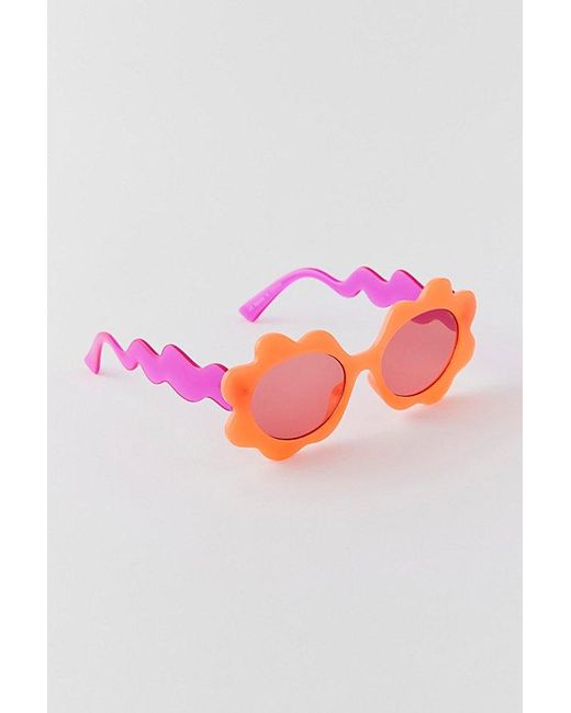 Urban Outfitters Pink Wavy Oval Sunglasses