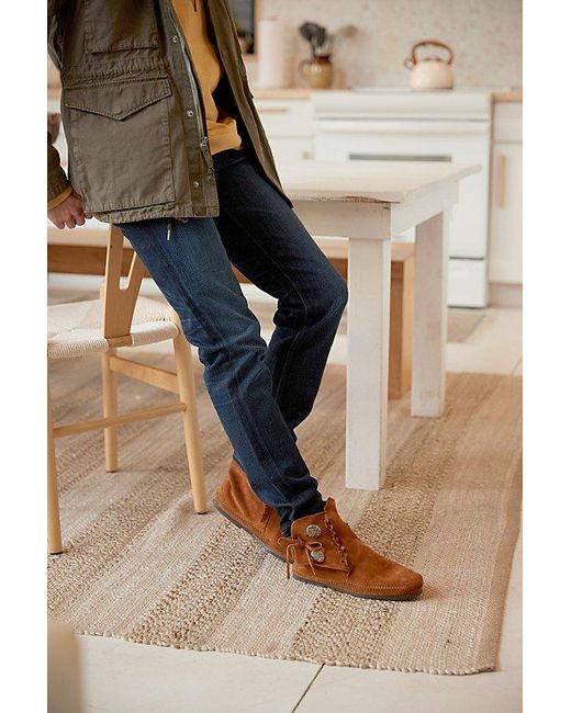 Minnetonka Brown Suede Two Button Boot for men