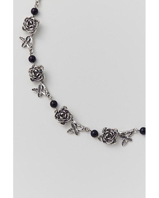 Urban Outfitters Metallic Eternal Rose Necklace for men
