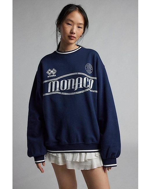 Urban Outfitters Blue Monaco Riviera Crew Neck Sweatshirt