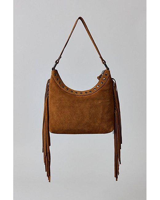 Silence + Noise Blue Bella Suede Fringe Bag