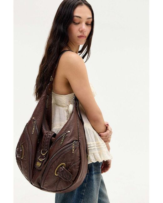 BDG Brown Jem Buckle Slouch Bag