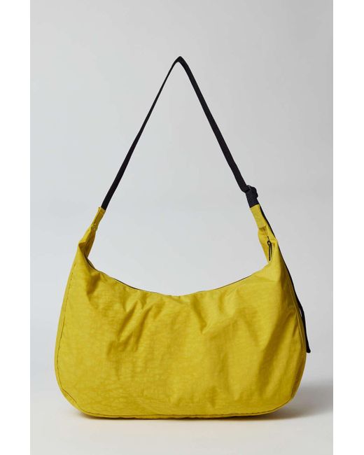 BAGGU Large Nylon Crescent Bag in Yellow Lyst