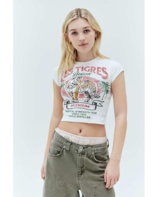 Urban Outfitters Gray Uo White Les Tigres Baby T-shirt