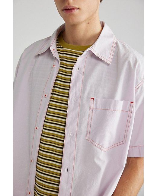 Urban Outfitters Purple Uo Cooper Solid Button-Down Shirt Top for men
