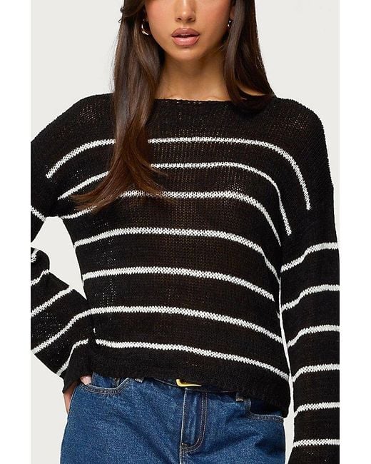 Edikted Women's Black Drop Shoulder Light Knit Sweater