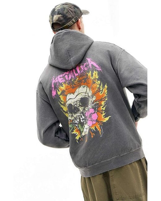 Urban Outfitters Gray Uo Black Metallica Hoodie for men