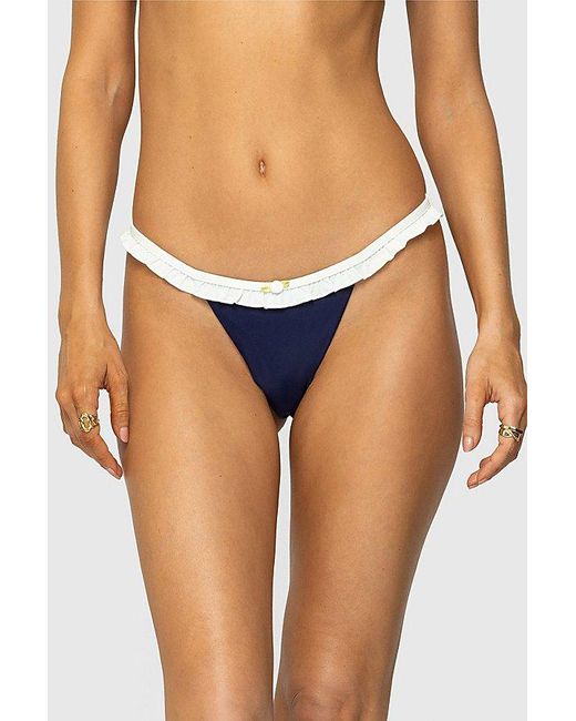 Edikted Blue Kellie Ruffled Bikini Bottom