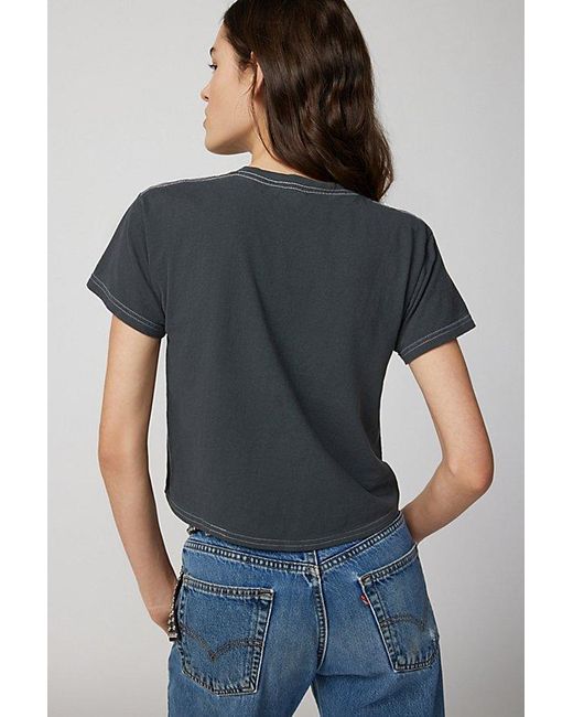Urban Outfitters Gray Record Player Alexa Baby Tee
