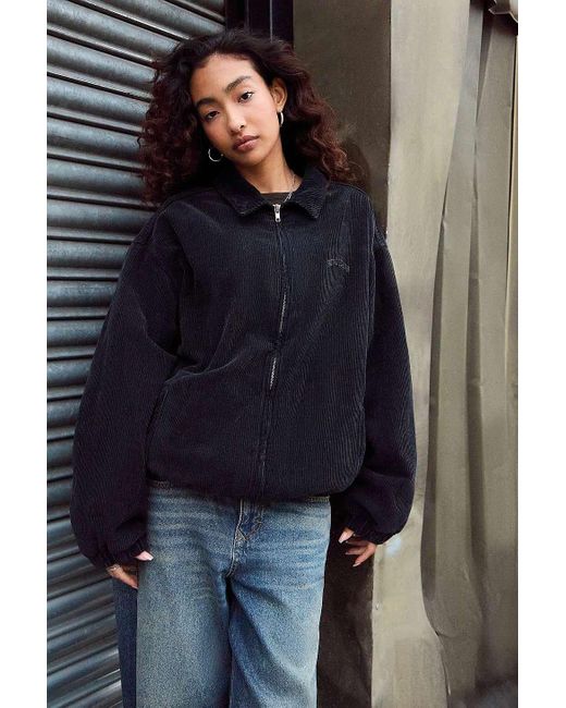 BDG Black Corduroy Lined Harrington Jacket