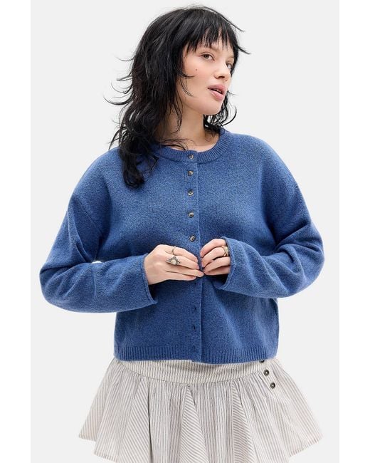 Urban Outfitters Blue Uo Marlowe Crew Cardigan