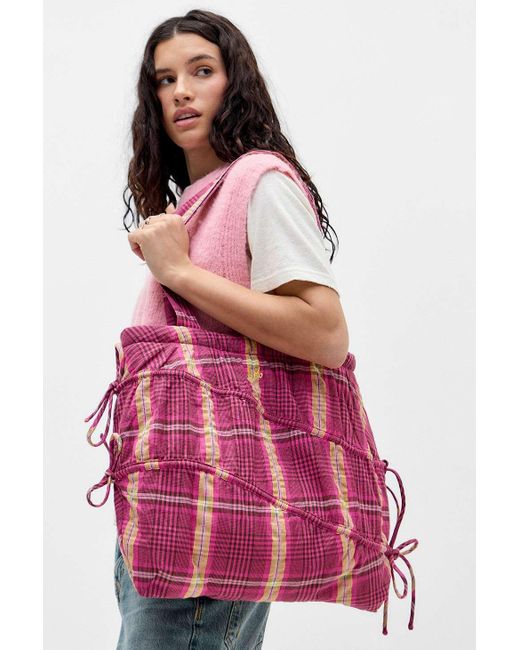 Damson Madder Pink Wavy Bow Tote Bag
